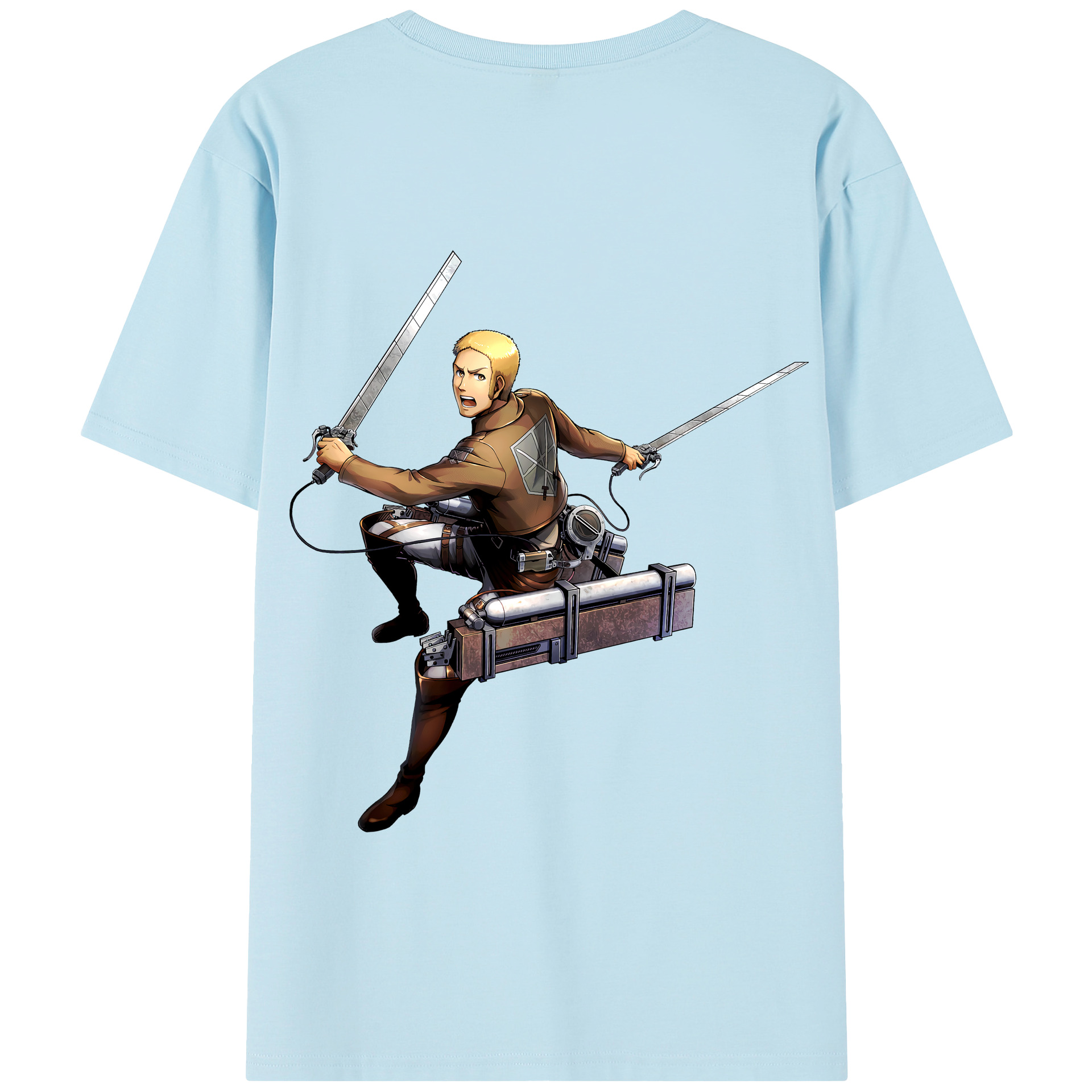 （画像用） 進撃の巨人 ライナー・ブラウン Attack on Titan Reiner Braun 綿100％半袖Tシャツ（背面プリント）